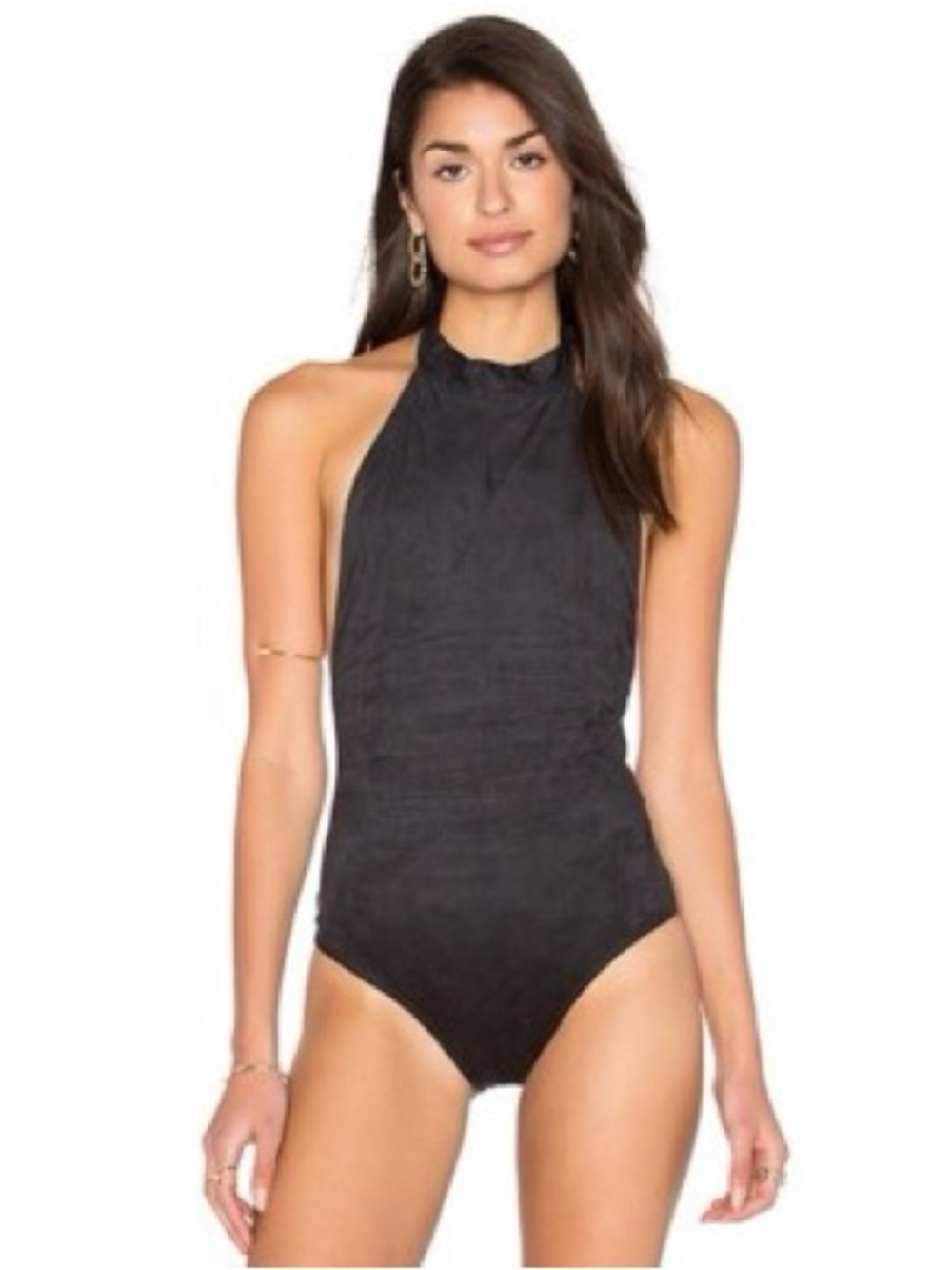 Blue Life Black Dancing Days High-Neck Tie Bodysuit